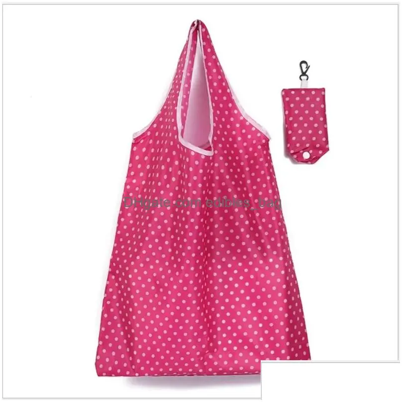 storage bags big eco-friendly shopping bag foldable polyester environmmental grocery folding pocket tote portable shoulder handbag