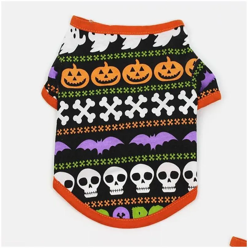 halloween dogs shirt dog apparel puppy pets t-shirt ghost costume outfits cute pumpkin pup clothes for small doggy cats pet