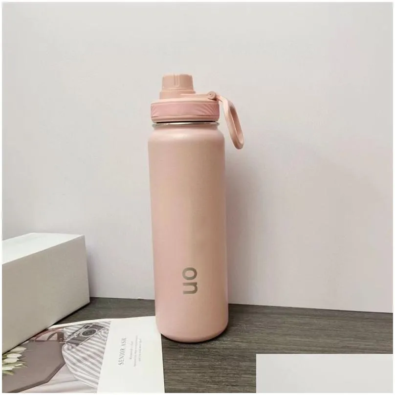 Water Bottle Ll Water Bottle Vacuum Yoga Fitness Bottles Simple Pure Color Sts Stainless Steel Insated Tumbler Mug Cups With Lid Therm Dh7Zi