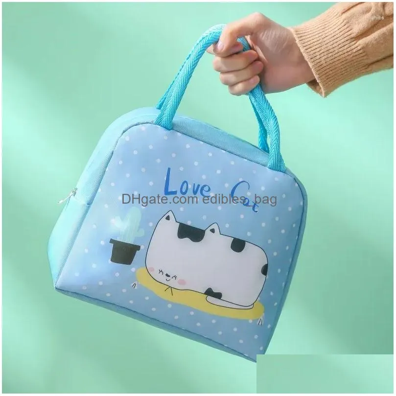 storage bags cute lunch bag cartoon bento box small thermal insulated pouch for kids child school container tote handbag