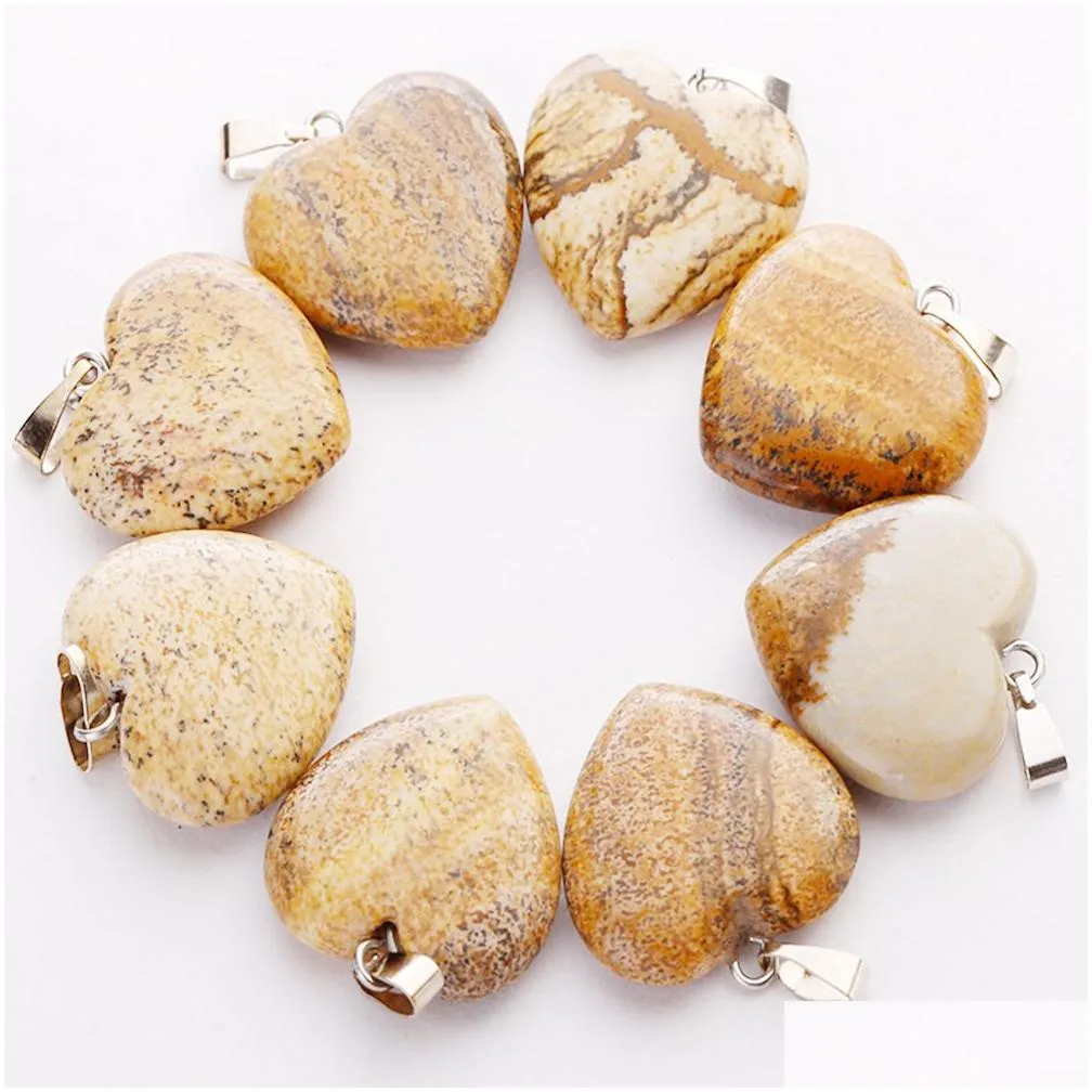 fashion love heart shape stone mix color pendants loose beads for bracelets and necklace diy jewelry making for women gift 