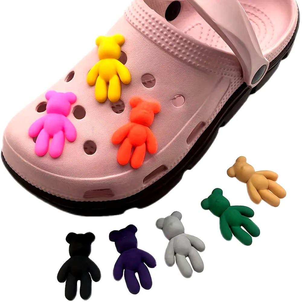 8pcs 3d colorful bear series shoes charms for cro c clogs sandals decoration shoes diy accessories