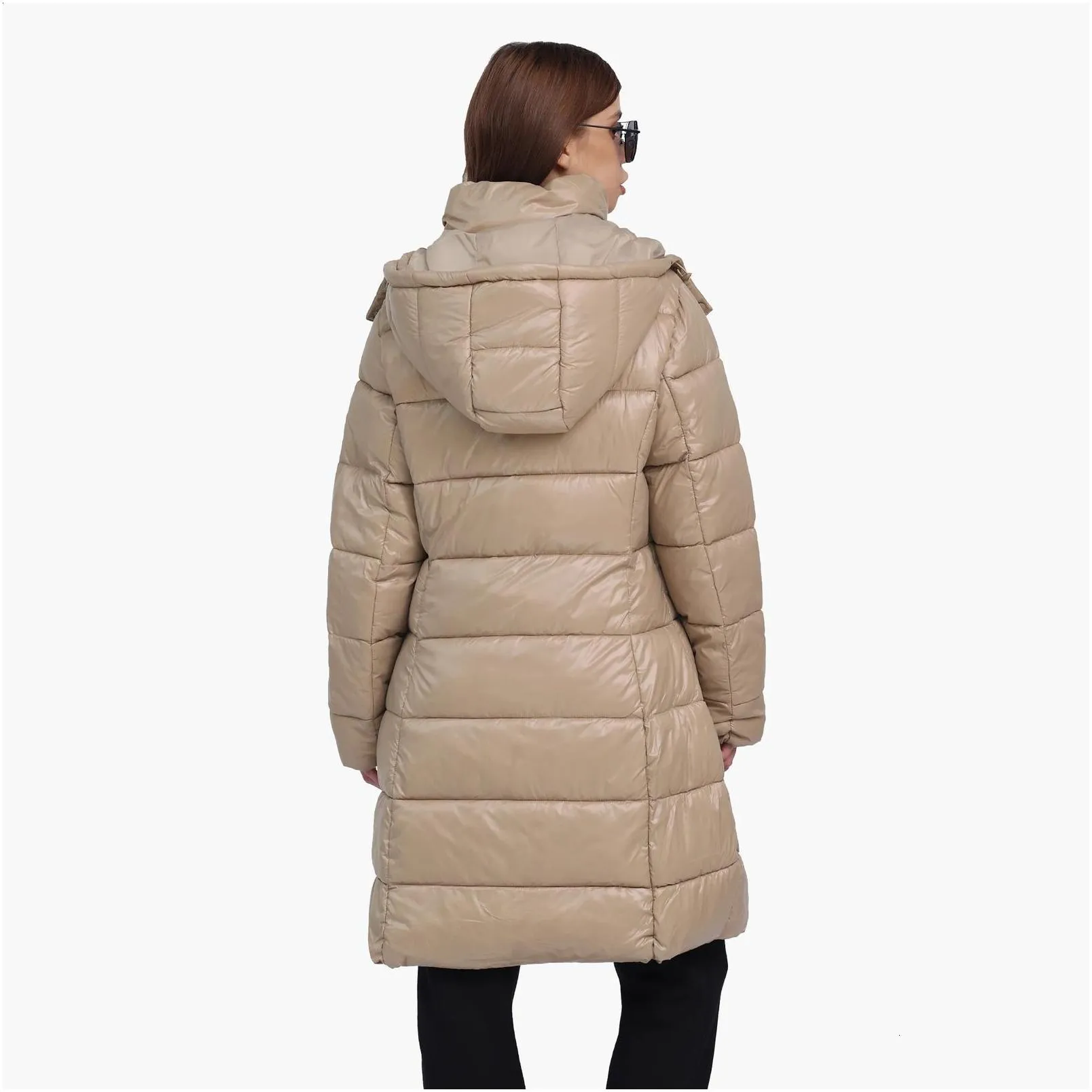 women`s down parkas santelon women winter thick warm long parka with adjustable hood female windproof puffer jacket coat fashion solid