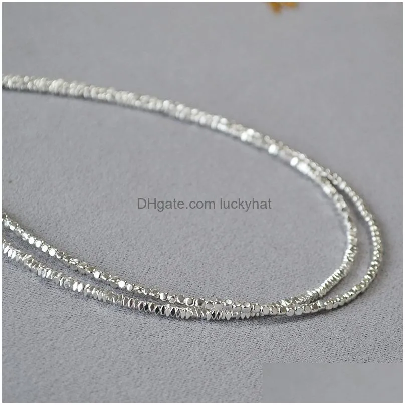 Shining Silver Charitable Fangzhu Crusted Silver Fashion, Simple Time Short Necklack Celester Chain Female