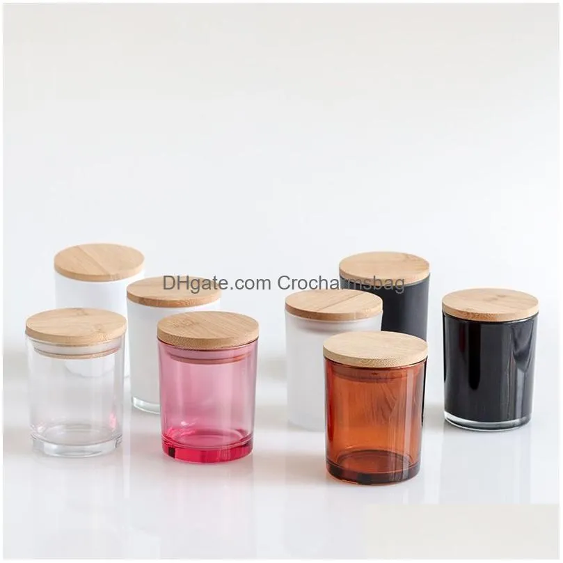 Candle Holder Amber Glass Candle Jars Empty Round Cosmetic Jar for DIY Romantic Decorative