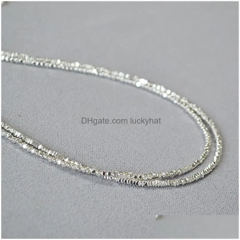 Shining Silver Charitable Fangzhu Crusted Silver Fashion, Simple Time Short Necklack Celester Chain Female