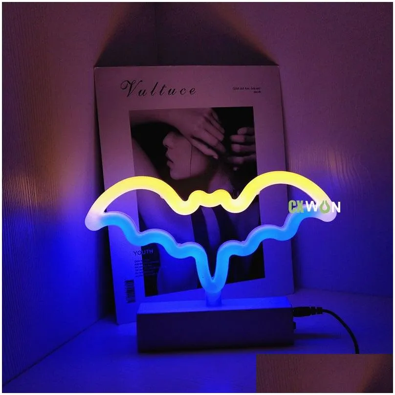 Halloween Decoration LED Neon Sign Light Indoor Night Table Lamp with Battery or USB Powered for Party Home Room9445429