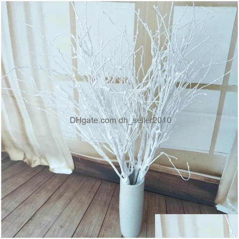 Decorative Flowers Artificial Plants Big White Green Branches Coral Home Garden Decorate