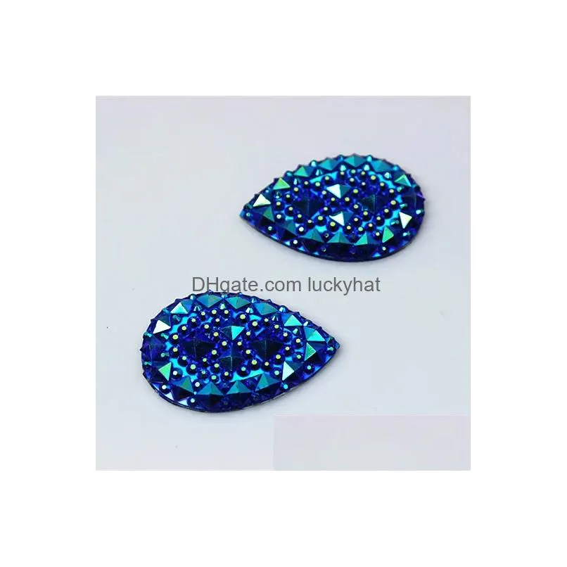 50Pcs 2030mm AB Color Drop pear shape Resin Rhinestones Flatback Resin Crystal Stones Decoration ZZ5202811045