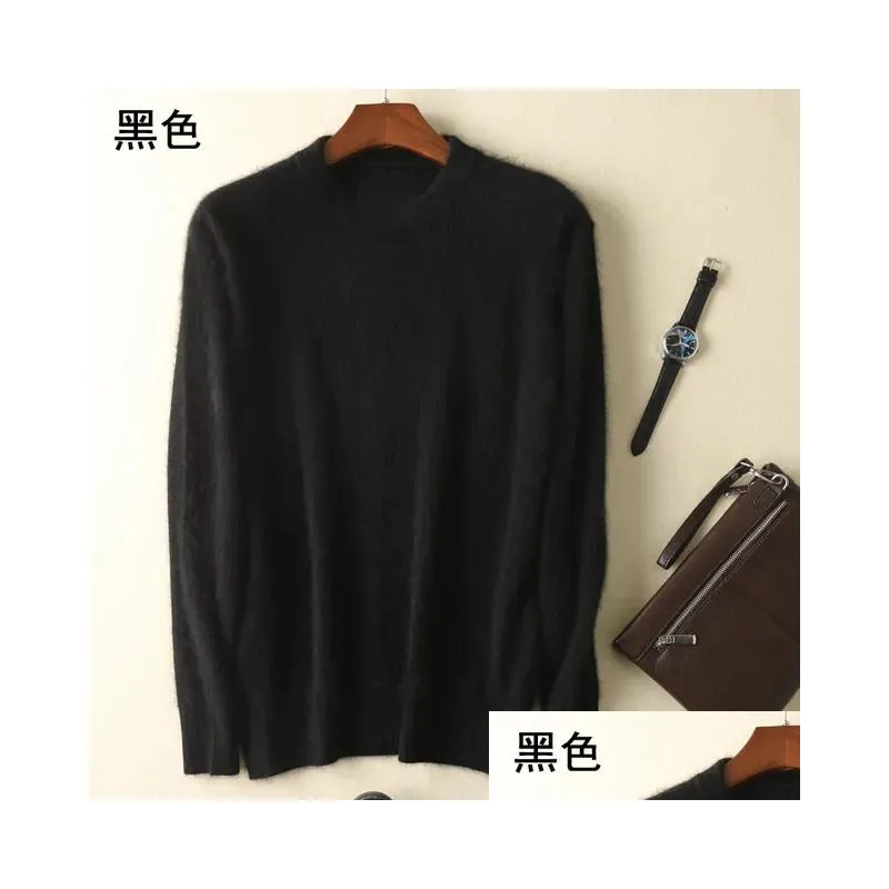 men`s sweaters men`s100 pure mink cashmere soft warm oneck casual pullovers winter long sleeve high quanlity tops 17colors jumpers