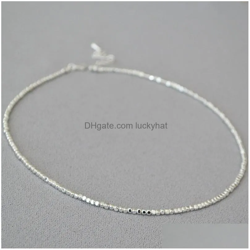 Shining Silver Charitable Fangzhu Crusted Silver Fashion, Simple Time Short Necklack Celester Chain Female