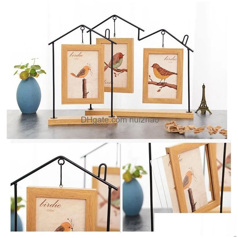 creative iron art picture frames house shaped po frames home art decor table decoration wedding po frame size 6 inch5220472