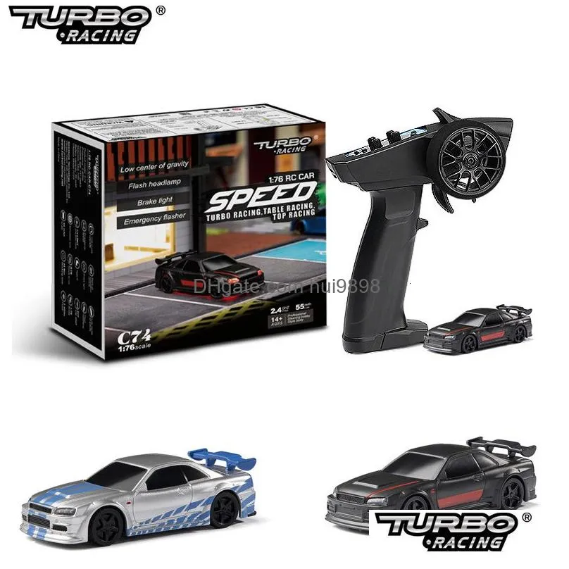 electricrc car turbo racing 1 76 c64 c73 c72 c74 drift rc with gyro radio full proportional remote control toys rtr kit for kids and adults