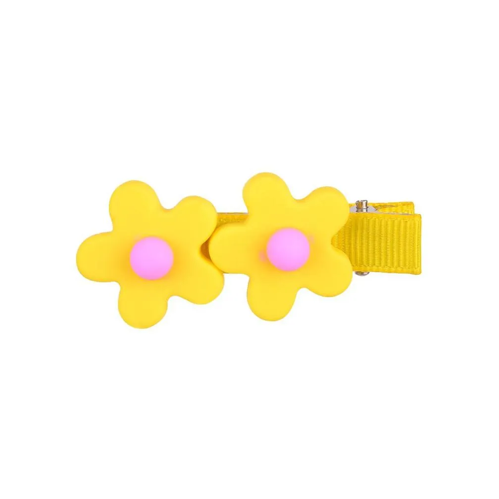 Baby Girls Barrettes Clips Hairpins Infant Flower Hairgrips Children Solid Safety Simple Cute BB Clip Kids Hair Accessories KFJ367