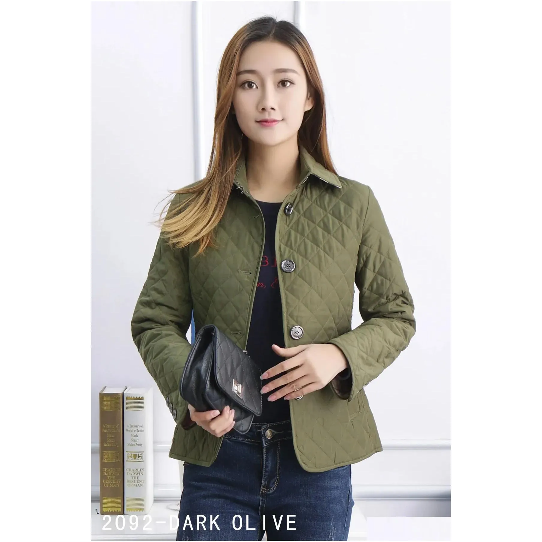 design women coats jackets fashion england plaid cotton padded winter brand for female outerwear clothing