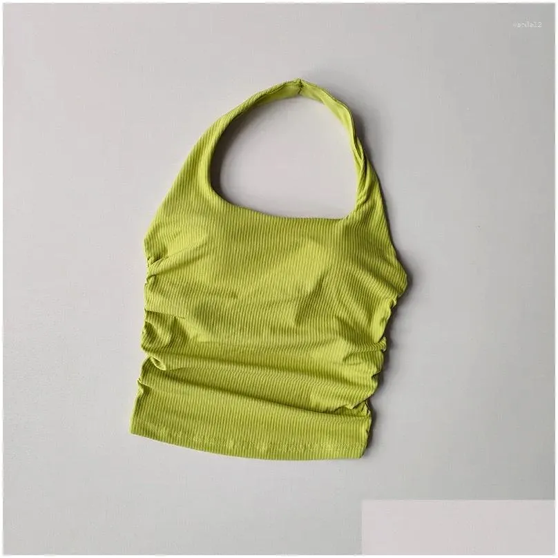 yoga outfit hanging neck sports vest women`s beautiful back bra integrated fixed chest pad gym underwear top 2023