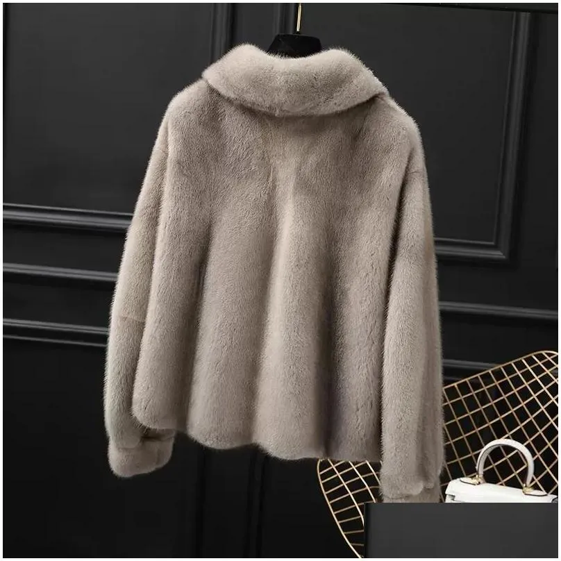 women`s fur faux 2023 winter fashion square collar short keep warm mink coat 231116