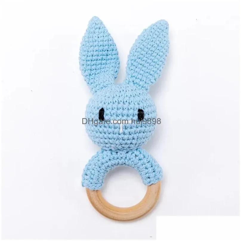 rattles mobiles baby rattle cloghet amigurumi bunny bell born knitting gym toy educational teether mobile 012 months 230525