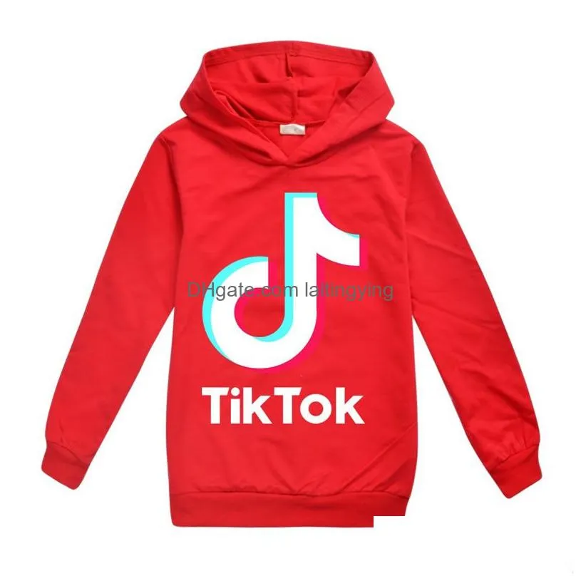 tik tok sweatshirt for big boy girl clothes fall spring kid print hooded casual top children sport clothing70193246512738