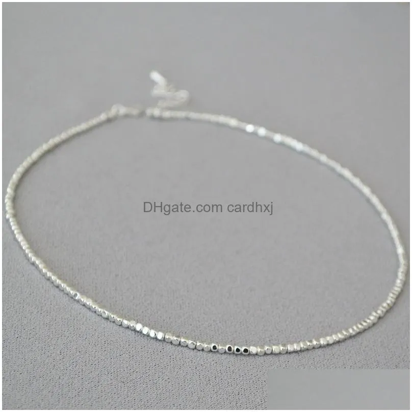 Shining Silver Charitable Fangzhu Crusted Silver Fashion, Simple Time Short Necklack Celester Chain Female