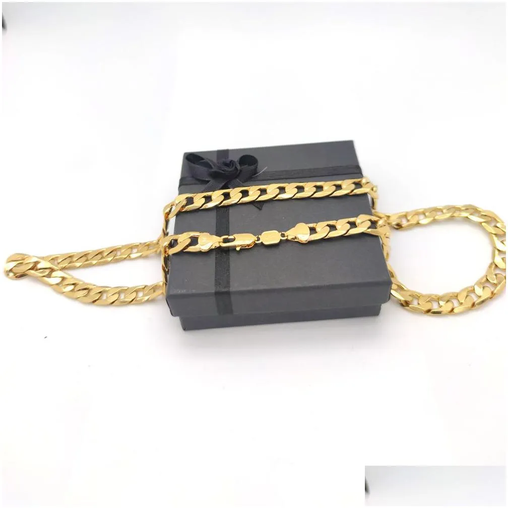 Chains 18 K Real Solid Yellow Gold Filled Fine Cuban Curb Italian Link Chain Necklace 20 Mens Women 10Mm2959 Drop Delivery Jewelry Nec Ot3Gv