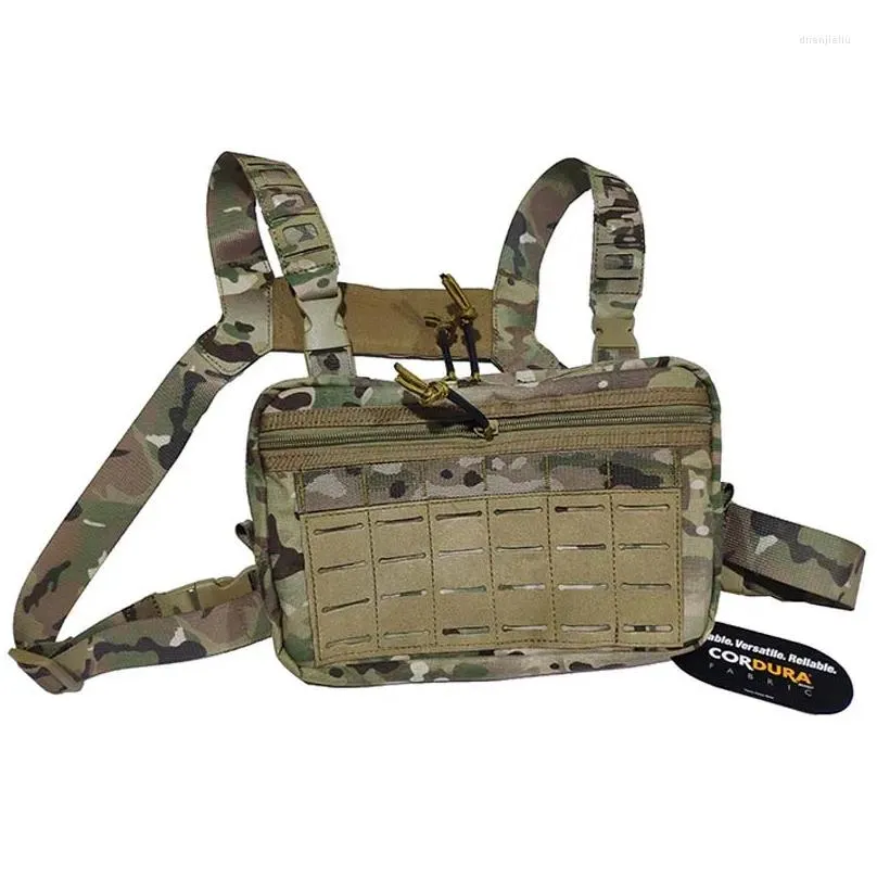 hunting jackets outdoor portable tactical chest hanging bag belly pocket front accessory cordura fabric