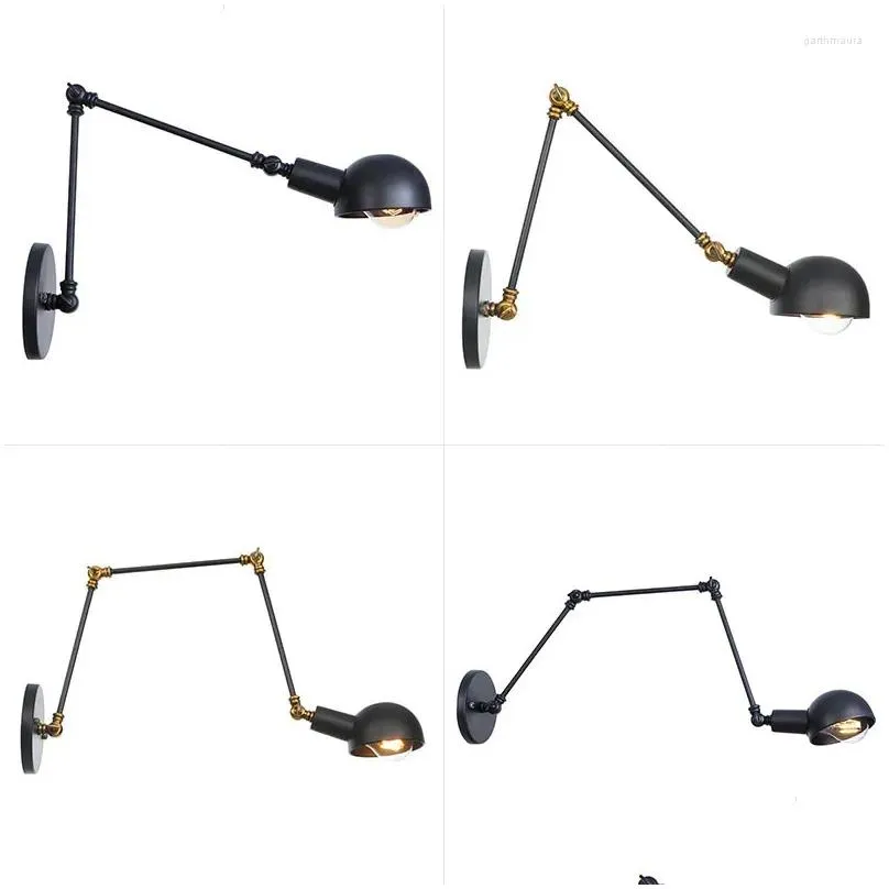 Wall Lamps Swing Long Arm Lamp Retro Industrial Style Aisle Stairs Corridor Balcony Simple Restaurant Sconce Wrought Iron