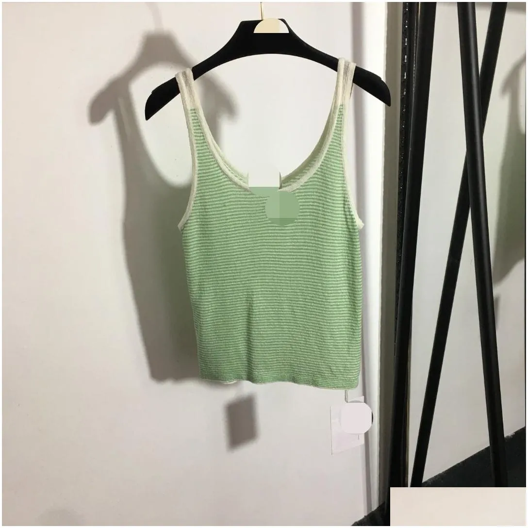 3008 2024 milan runway women`s sweaters summer brand same style sweater sleeveless high quality crew neck pullover fashion clothes womens