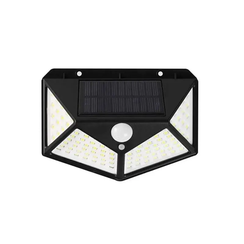 solar Energy Outdoor Courtyard Lamp Waterproof 100LED Wall Lighting Street Lamp Home Garden Human Sensing Wall Lamp