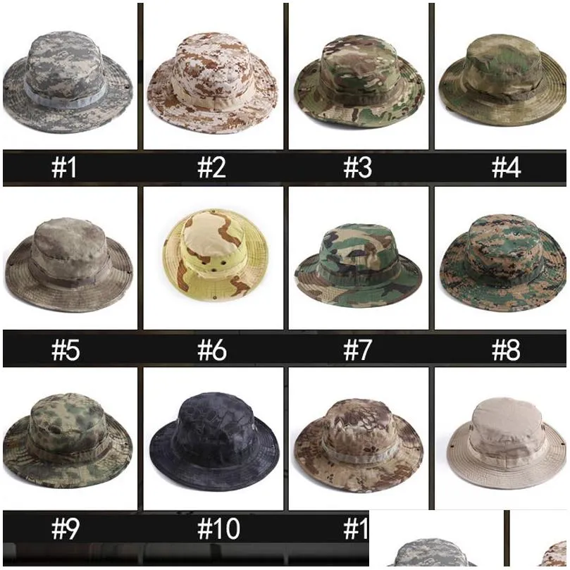 camouflage bucket hat sunhat hats foldable round edge outdoor caps mountain climbing hunting and fishing sunshade breathable travel camping hiking headwear