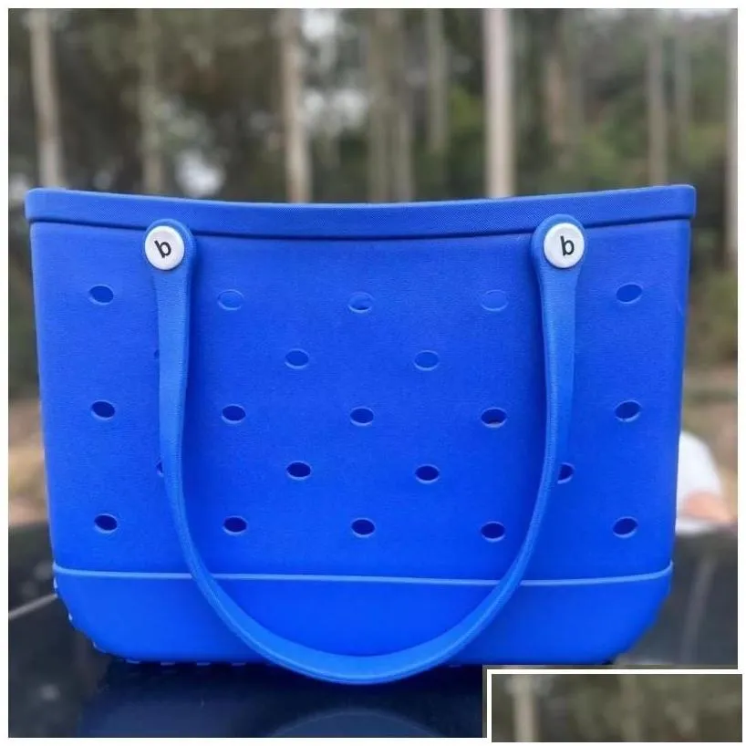 Storage Bags Waterproof Woman Eva Tote Large Shop Basket Washable Beach Sile Bogg Bag Purse Eco Jelly Candy Lady Handbags Summer Dro Dht5E