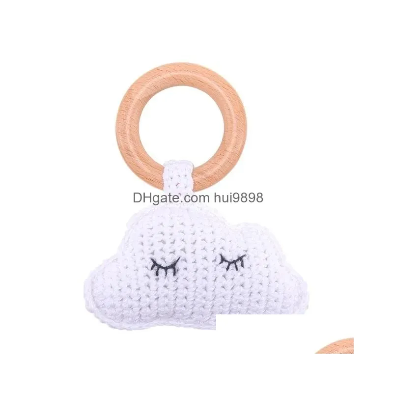 rattles mobiles baby rattle cloghet amigurumi bunny bell born knitting gym toy educational teether mobile 012 months 230525