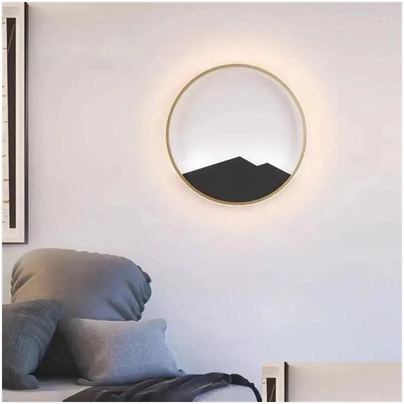 Wall Lamps Nordic Design Led Lamp Living Room Background Artistic Decoration Bedside Study Modern Indoor Light Fixture