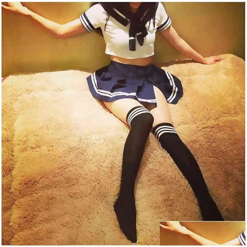 4XL Plus Size School Student Uniform Japanese Schoolgirl Erotic Maid Costume Sex Mini Skirt Outfit Sexy Cosplay Lingerie Exotic 211229