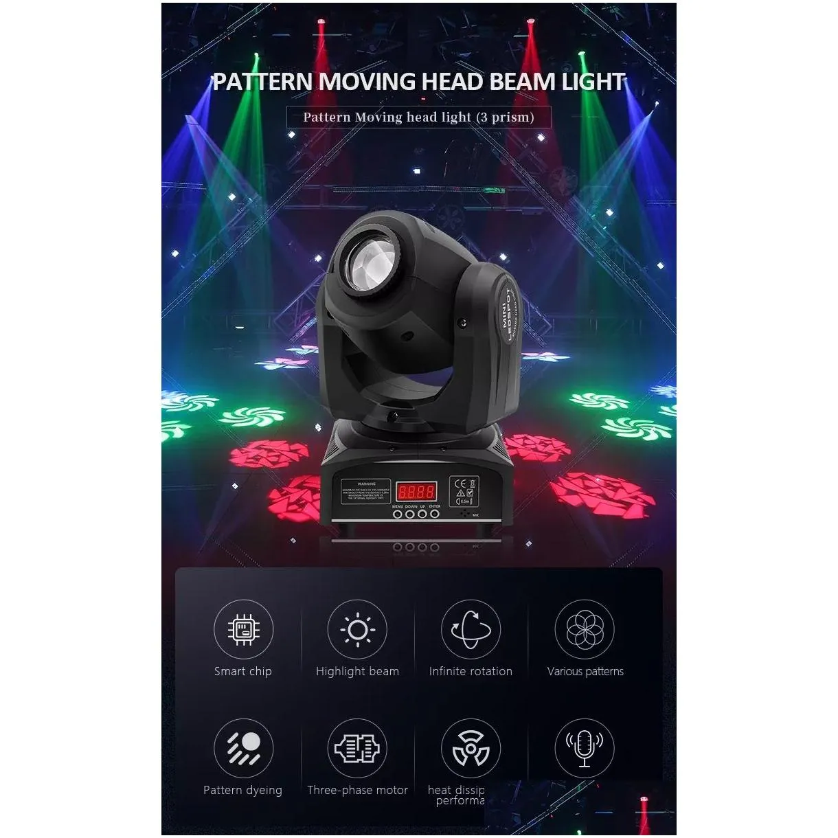 Moving Head Lights New 3 Triple Prism Effect Dj Stage Light Mini 90w Led Spot