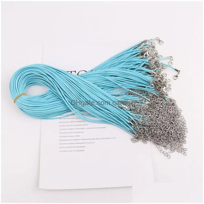 1.5mm Wax Cord Pendant Rope Chain Colored Necklace DIY Jewelry Findings Necklace Components Lobster Clasp Multicolor Accessories