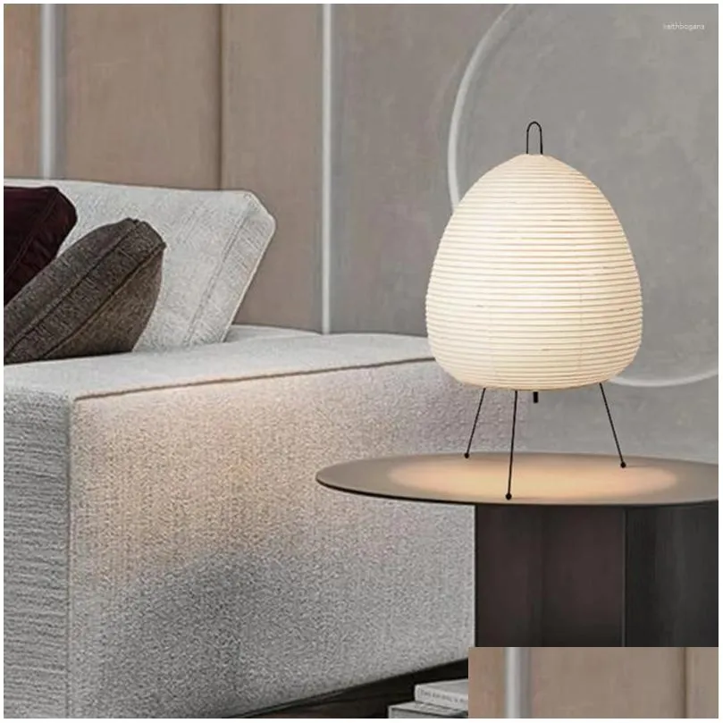 Table Lamps Led Pendent Paper Lantern Lamp For Room Aesthetic Modern Lighting Bedside Nightstand Bedroom Drop Delivery Lights Indoor Dhbin