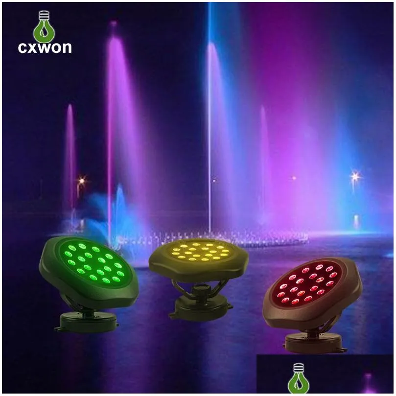 LED Solar Powered Lamp IP68 Waterproof Submarine Projector Light Outdoor RGB Color Changing Disc lawn light