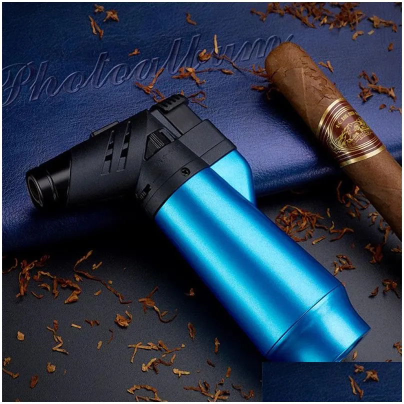 New Dual Mode Flame Windproof Lighter Stick Acupuncture Aromatherapy Cigarette Igniter Torch Butane Inflatable Gas Lighters