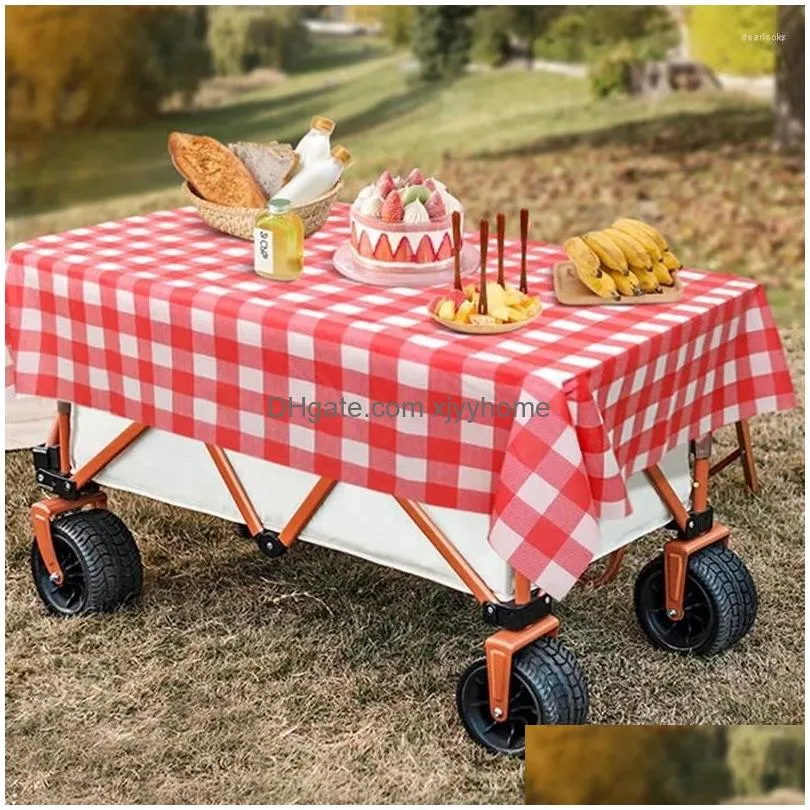 Blankets Disposable Plaid Picnic Mat Foldable Camping Blanket PE Tablecloth Party Table Waterproof Mats Outdoor Suppplies