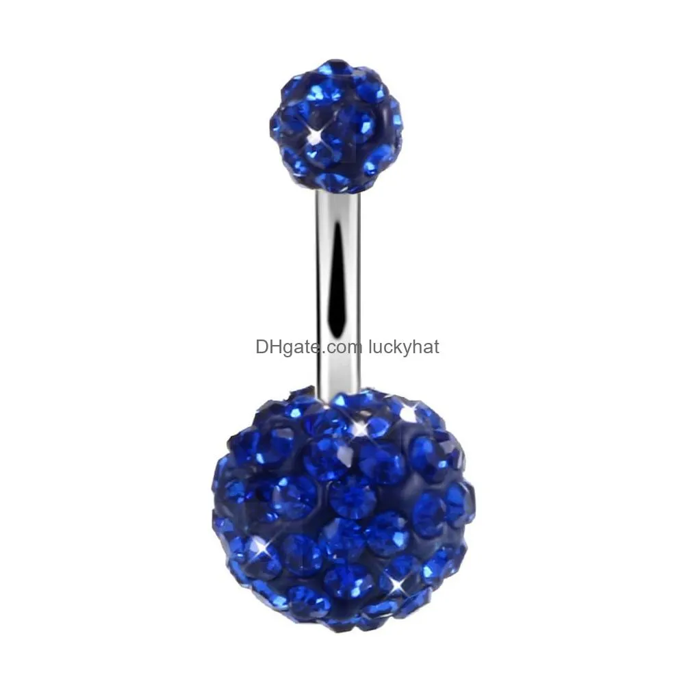 Trendy Navel Piercing Jewelry Sexy Crystal Disco 316l Stainless Steel Belly Button Rings Body Jewelry Piercing Ombligo9751966