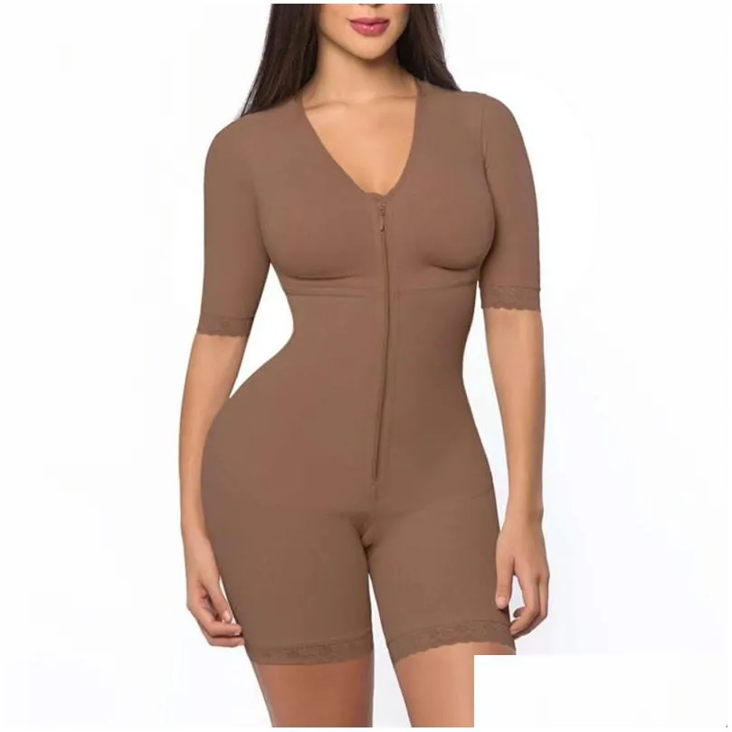 women`s shapers women post liposuction shaper postpartum recovery shapewear flatten abdomen fajas colombianas zipper bodysuit