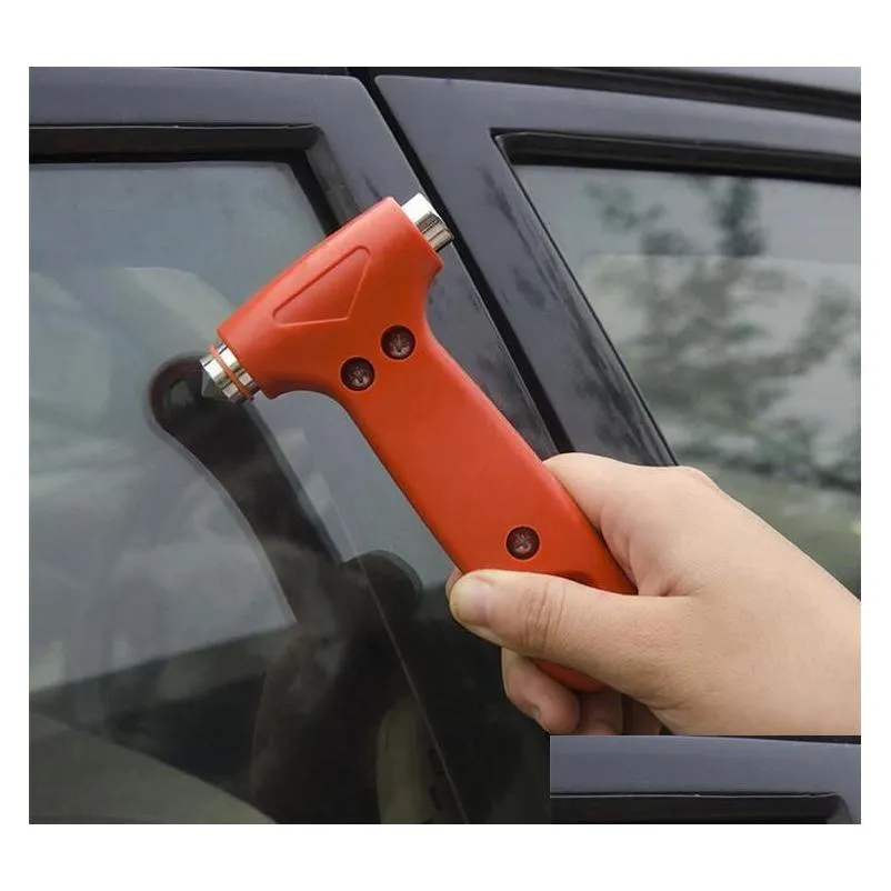 emergency hammer 2 in 1 car auto glass breaker + seat belt cutting tool life-saving safe escape kit car safety accessories hotsell1