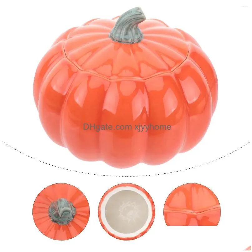 Dinnerware Sets Pumpkin Ceramic Soup Bowl Dessert Sugar Storage Jar Seasoning Pot With Lid Coffee Mug Cup