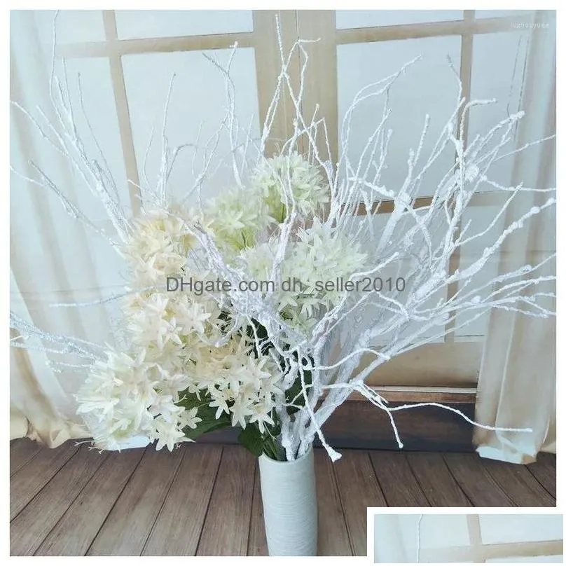 Decorative Flowers Artificial Plants Big White Green Branches Coral Home Garden Decorate