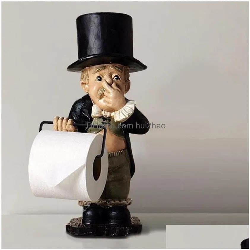 toilet paper holders butler with roll resin holder cute fun ornament stand for bathroom lb2047