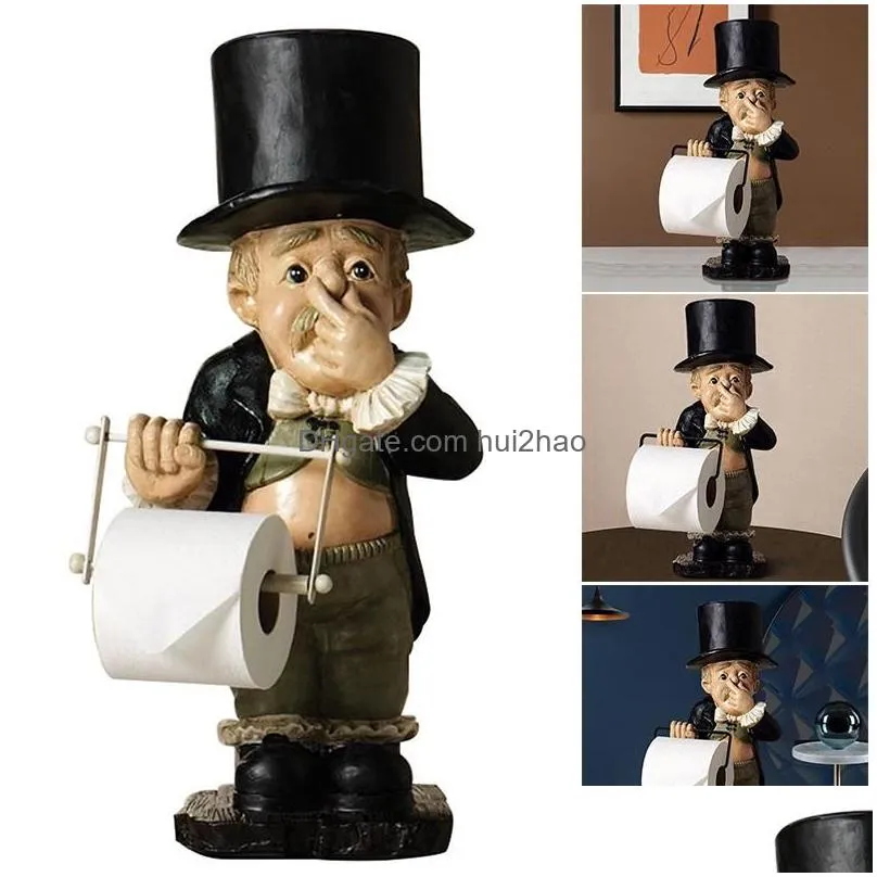 toilet paper holders butler with roll resin holder cute fun ornament stand for bathroom lb2047