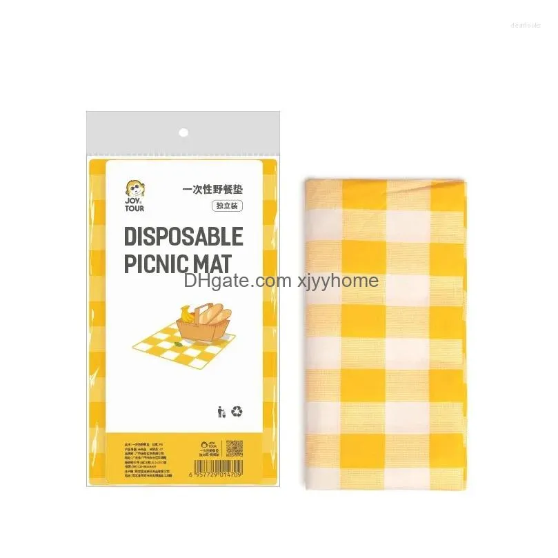 Blankets Disposable Plaid Picnic Mat Foldable Camping Blanket PE Tablecloth Party Table Waterproof Mats Outdoor Suppplies