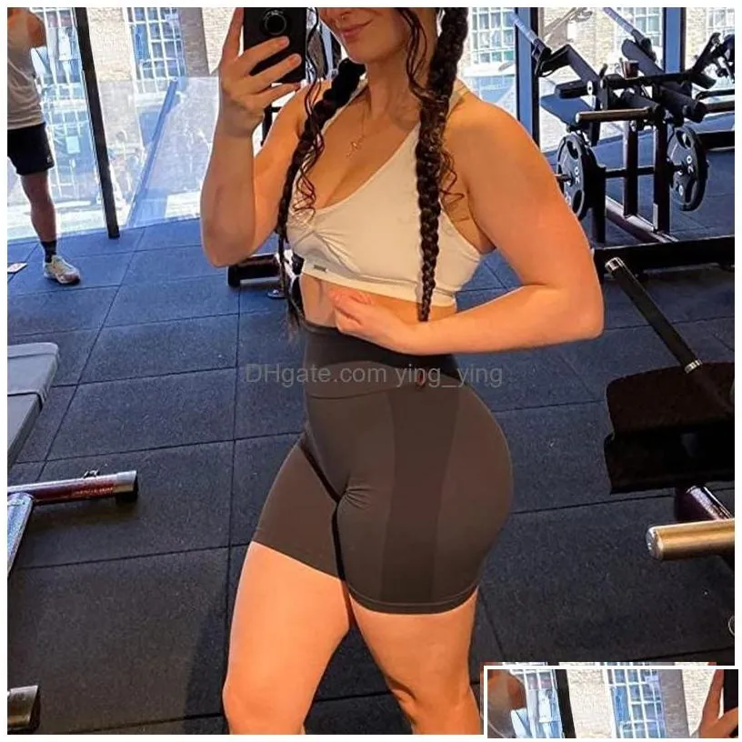 womens leggings womens alphalete yoga high waist amplify seamless shorts women scrunch butt push up gym athletic booty workout drop