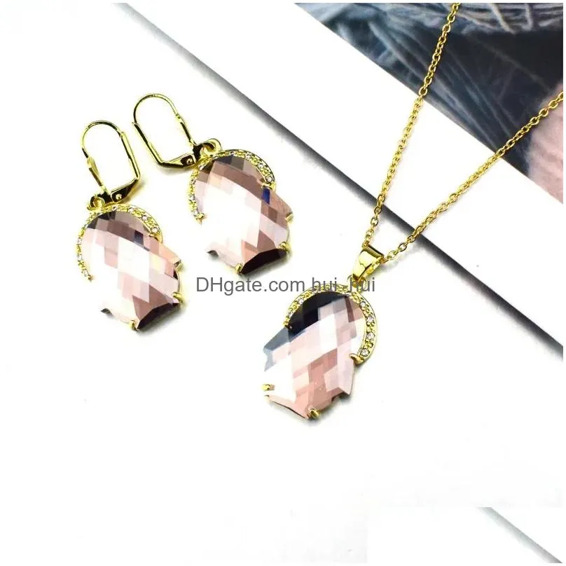 necklace earrings set penguin crystal pendant jewelry totally 3pcs for women zircon earring giftearrings earrings